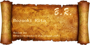 Bozsoki Rita névjegykártya