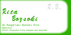 rita bozsoki business card